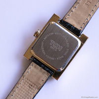 Vintage Gold-tone Rectangular TCM Watch for Women with Champagne Dial