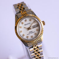 Vintage Pearly-Dial Armitron Dress Watch for Ladies with Gemstones