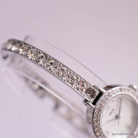 Vintage Relic Silver-tone Dress Watch with White Stones | Bridal Watch
