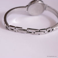 Vintage Relic Silver-tone Dress Watch with White Stones | Bridal Watch