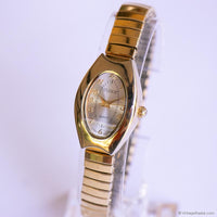 Dainty Vintage Studio Watch for Ladies | Tiny Gold-tone Oval Quartz Watch