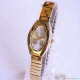 Dainty Vintage Studio Watch for Ladies | Tiny Gold-tone Oval Quartz Watch