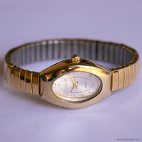 Dainty Vintage Studio Watch for Ladies | Tiny Gold-tone Oval Quartz Watch