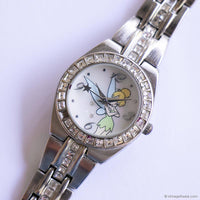 Elegant Vintage Tinker Bell Watch with White Gemstones Tiny Wrist Sizes