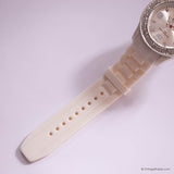 Glace blanche montre avec strassons | Vintage sportif montre Pour les femmes