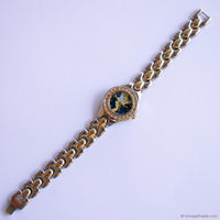 Tiny Vintage Two-Tone Tinker Bell Watch with Blue Dial & Gemstones