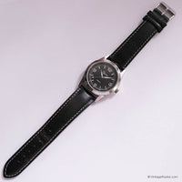 Vintage Black-Dial Cyprea Watch | Minimalist Silver-tone Unisex Watch