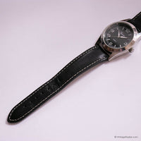 Vintage Black-Dial Cyprea Watch | Minimalist Silver-tone Unisex Watch