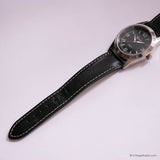 Vintage Black-Dial Cyprea Watch | Minimalist Silver-tone Unisex Watch