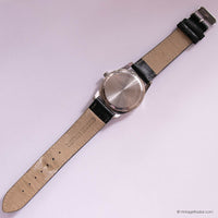 Vintage Black-Dial Cyprea Watch | Minimalist Silver-tone Unisex Watch