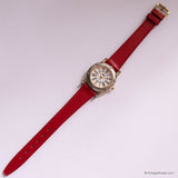 Tiny Vintage Forenza Japan Quartz Watch for Women with Red Strap