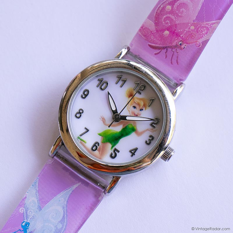 Vintage Tinker Bell Fairy Watch for Women or Kids Pink Disney