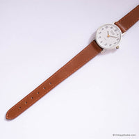 Vintage Minimalist Sydow Quartz Watch for Women Light Brown Strap