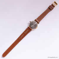 Vintage Minimalist Sydow Quartz Watch for Women Light Brown Strap