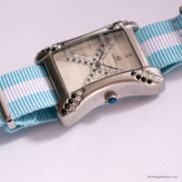 Vintage Kontakt Rectangular Watch with Gemstones & Nato© Strap