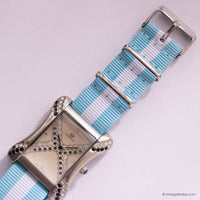 Vintage Kontakt Rectangular Watch with Gemstones & Nato© Strap