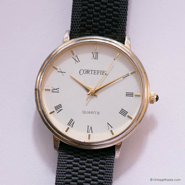 Vintage Gold-tone Cortefiel Watch with Champagne Dial & Roman Numerals