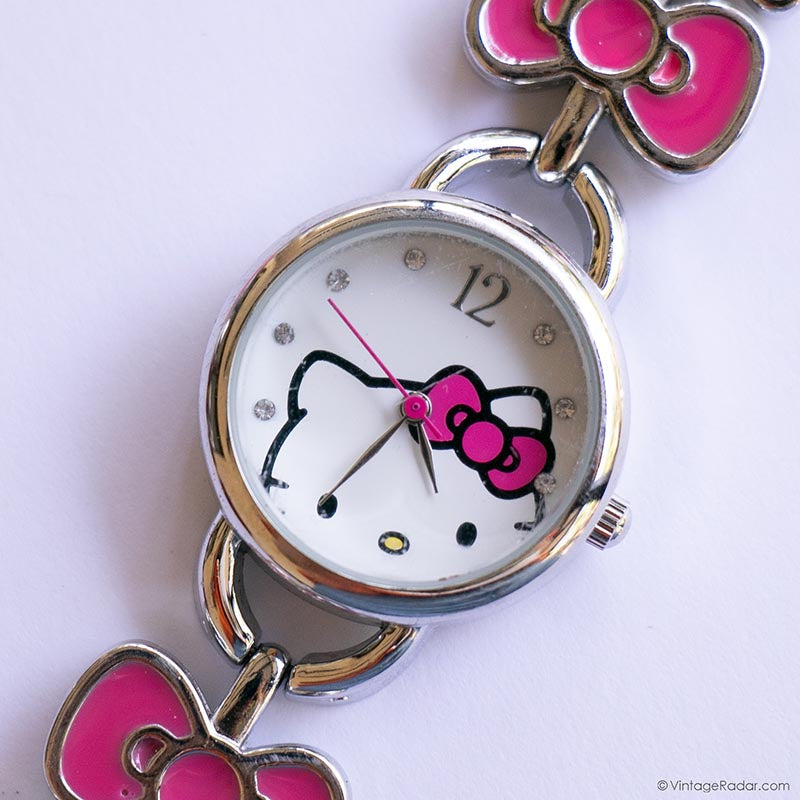 Vintage Silver-tone Hello Kitty Quartz Watch with Chain  display picture 2