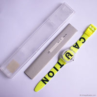 1996 Swatch Gent CAUTION GK224 Watch with Original Box & Papers