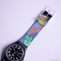 1991 Nero GB722 Swatch Uhr | Schweizer machte Tagesdatum Swatch Uhr
