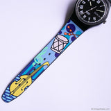 1991 Nero GB722 Swatch Uhr | Schweizer machte Tagesdatum Swatch Uhr