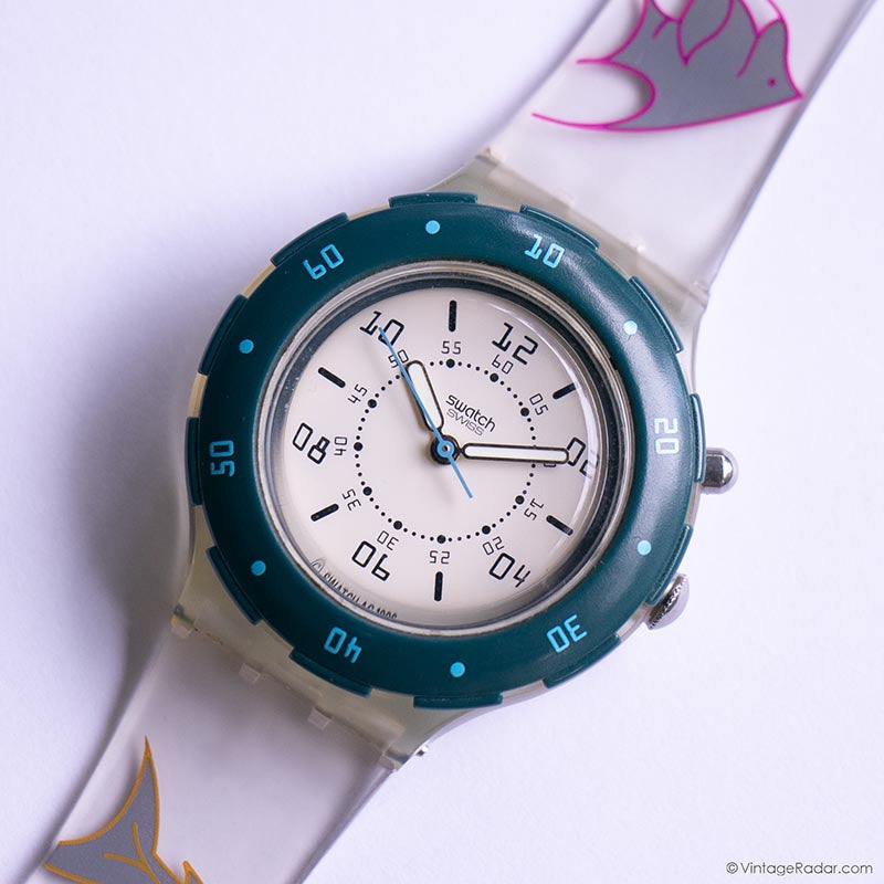 1997 Swatch Scuba Loomi SDK911 Midnight Bath Watch Vintage