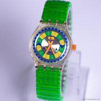 Swatch GREEN SPEED SSK110/SSK111 Watch | Rare 1993 Stop Swatch