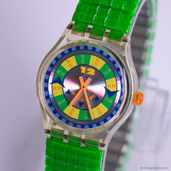 Swatch GREEN SPEED SSK110/SSK111 Watch | Rare 1993 Stop Swatch