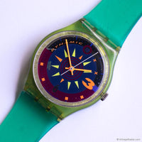 1993 Vintage Swatch SOLEIL GL105 Watch | Green Strap 90s Swatch Gent