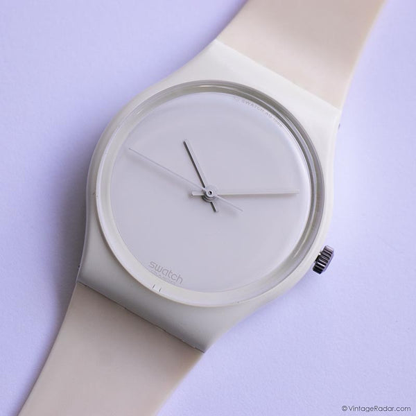 1987 Rare Swatch Gent WHITE OUT GW107 Watch | White 80s Swatch