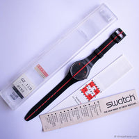 360 ROUGE SUR BLACKOUT GZ119 Swatch Watch | 1991 Vintage Swatch