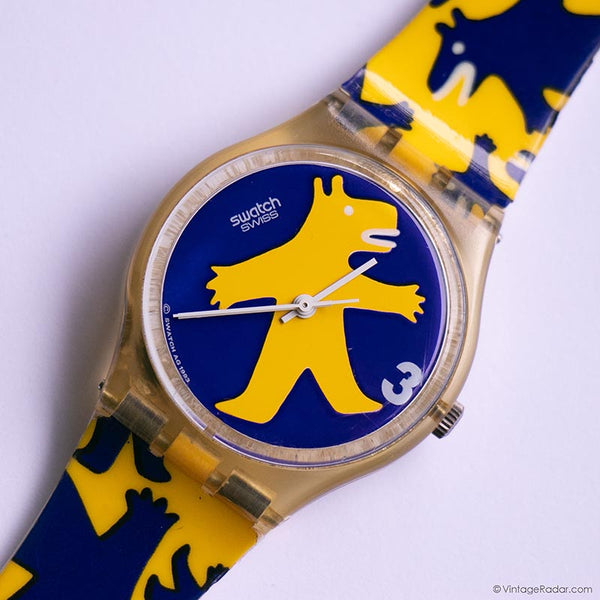 Swatch Gent BESTIONE GJ112 Watch | 1994 Yellow & Blue Swatch Watch