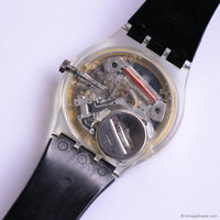 1992 Swatch GUTENBERG GK703 Watch | 90s Vintage Black Swatch Gent