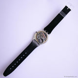 1992 Swatch GUTENBERG GK703 Watch | 90s Vintage Black Swatch Gent