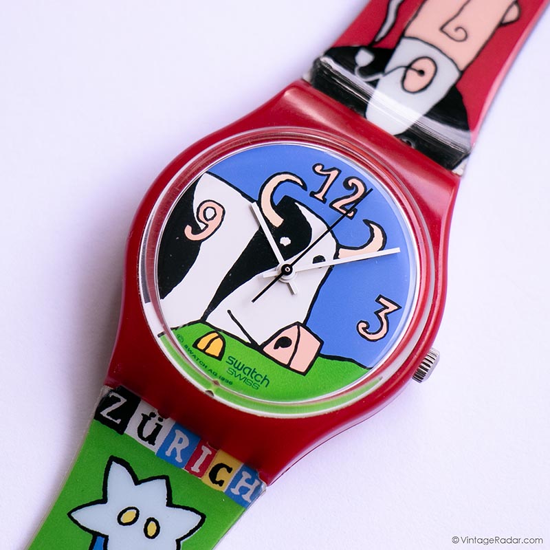 swatch 4本 まとめ売り 自動巻き クォーツ 1991 1992 1993 1997 Swatch CHAMPS DE ZURI GR134 Watch with Original Box & Papers