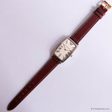 Vintage Emporio Armani Watch for Gents | Rectangular Silver-tone Watch