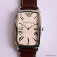 Vintage Emporio Armani Watch for Gents | Rectangular Silver-tone Watch