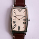 Vintage Emporio Armani Watch for Gents | Rectangular Silver-tone Watch