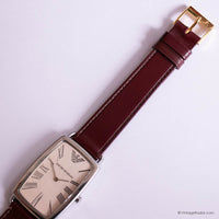 Vintage Emporio Armani Watch for Gents | Rectangular Silver-tone Watch