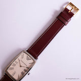 Vintage Emporio Armani Watch for Gents | Rectangular Silver-tone Watch