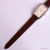 Vintage Emporio Armani Watch for Gents | Rectangular Silver-tone Watch