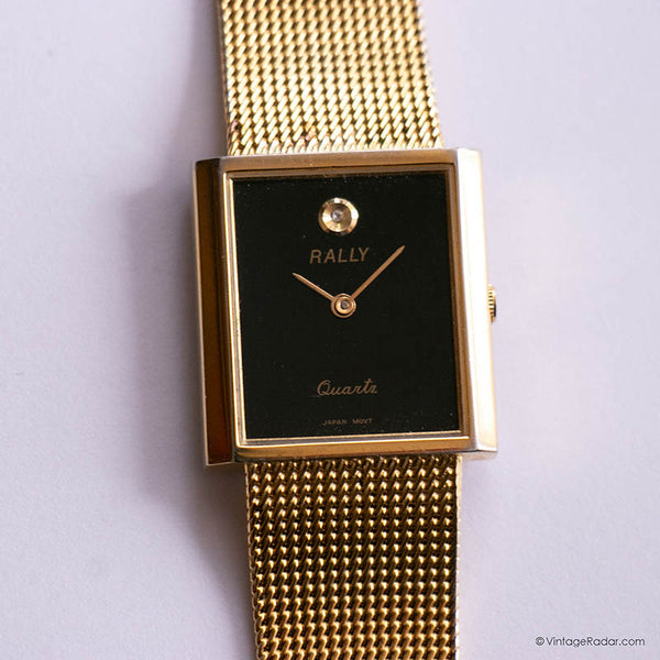 Vintage Rally Tank Watch for Men | Gold-tone Rectangular Gents Watch