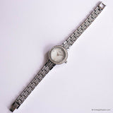 Vintage Silver-tone Sekonda Dress Watch for Ladies with White Stones