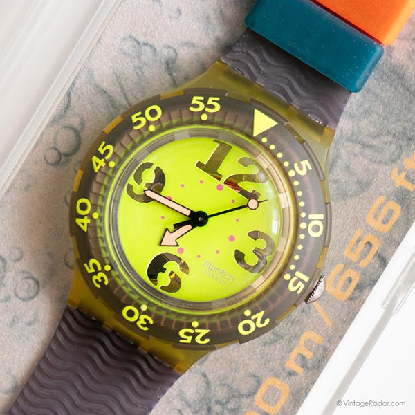 Vintage ▾ Swatch Scuba 200 spruzzati SDN103 orologio con scatola originale