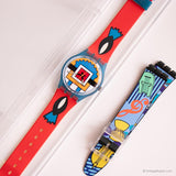 Antiguo Swatch Paella GN129 reloj | 1993 rojo Swatch Caballero reloj