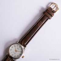23mm Vintage Acqua Indiglo Ladies' Watch with Brown Leather Strap
