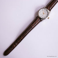 23mm Vintage Acqua Indiglo Ladies' Watch with Brown Leather Strap