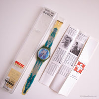 Vintage 1991 Swatch GZ118 Orologio Horizon con scatola e documenti originali