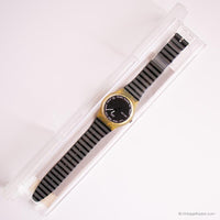 1992 Swatch GUTENBERG GK703 Watch | Vintage 90s Black Day Date Swatch
