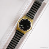 1992 swatch Gutenberg GK703 reloj | Fecha de día negro vintage de los 90 swatch